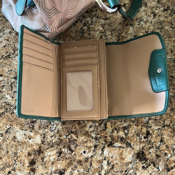 Coach fabric handbag and matching trifold wallet - Picture 3 of 3